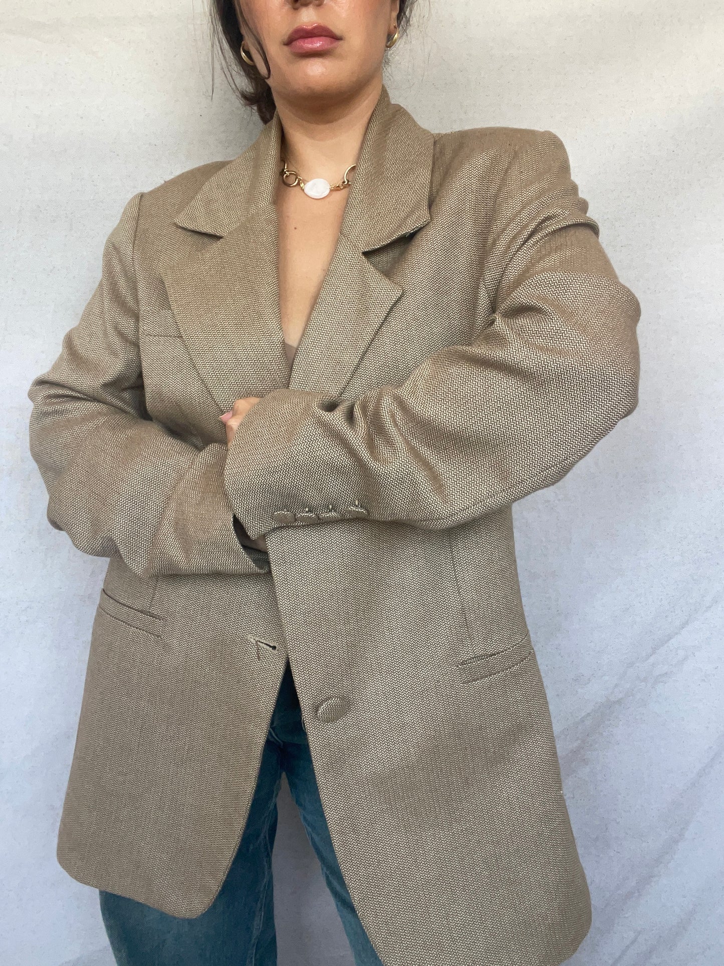BLAZER OVERSIZE EN 100% LAINE - "CHEVRON"