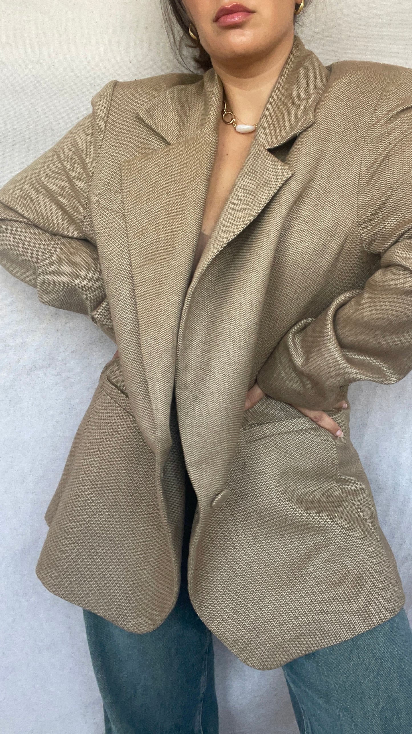 BLAZER OVERSIZE EN 100% LAINE - "CHEVRON"
