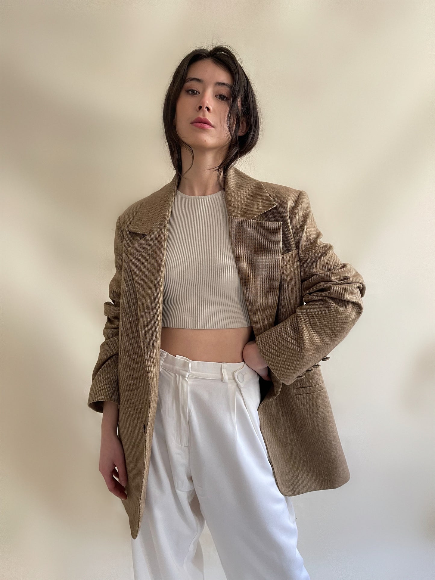 BLAZER OVERSIZE EN 100% LAINE - "CHEVRON"