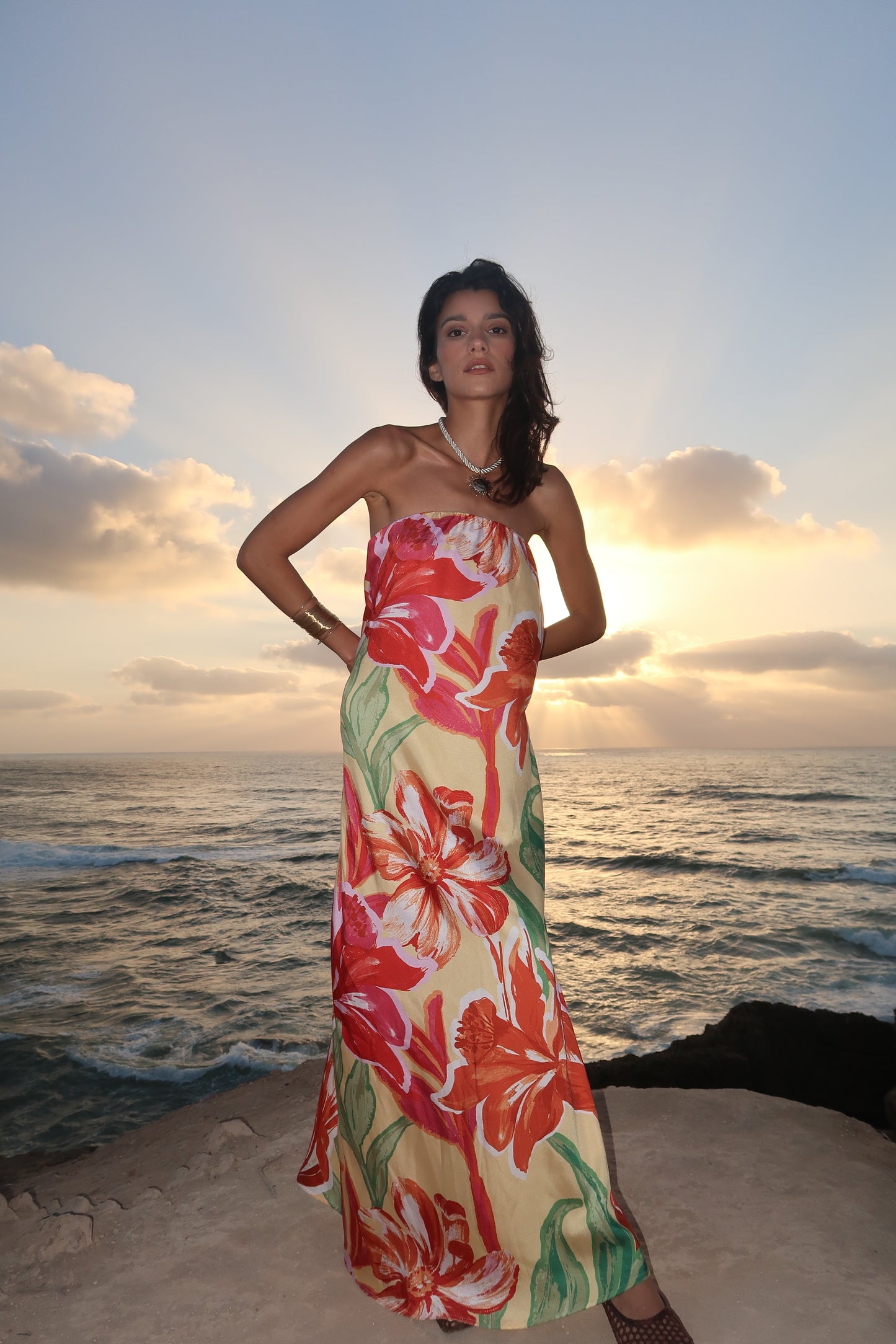 Robe bustier satinée - FLORA