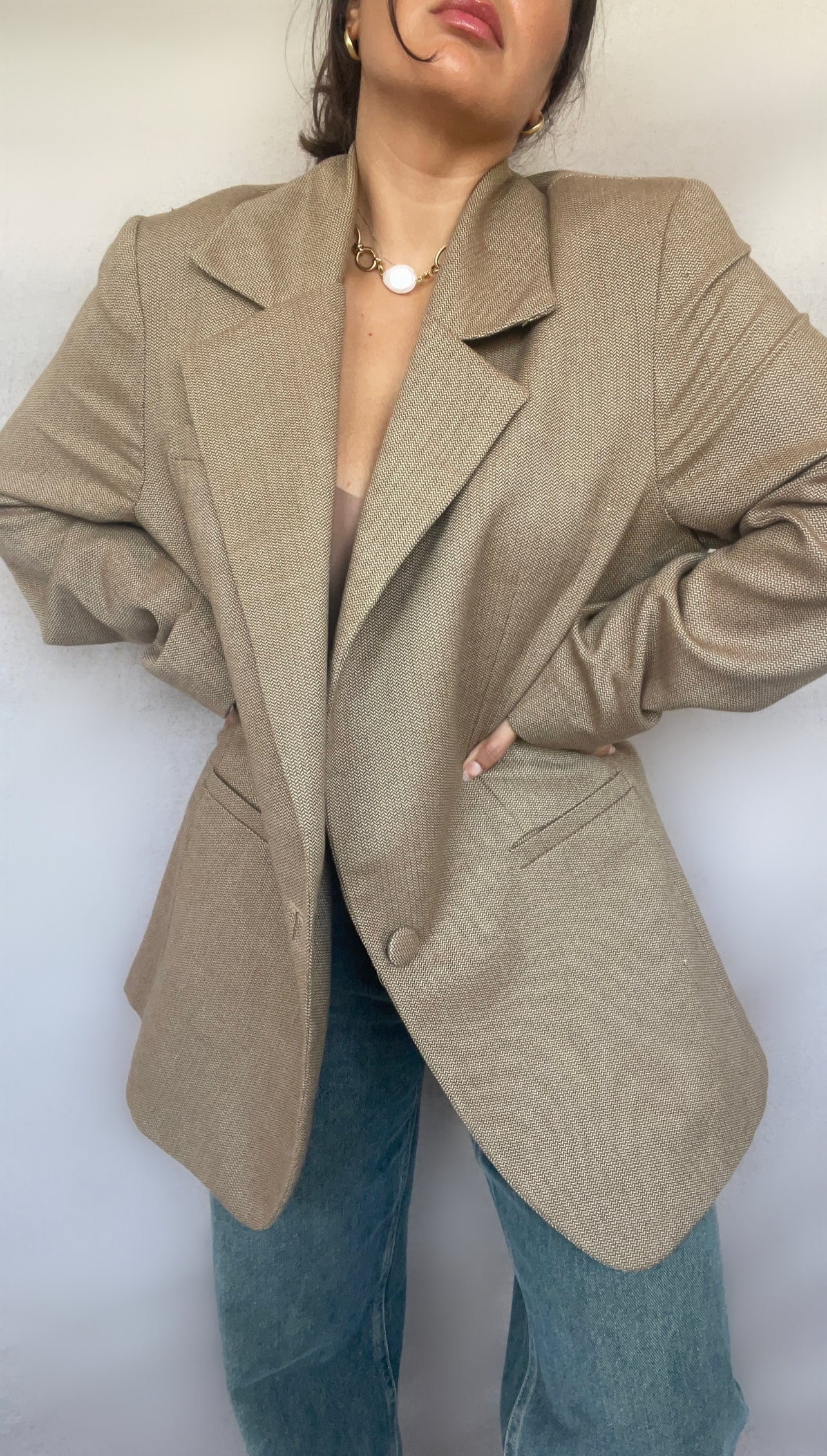 BLAZER OVERSIZE EN 100% LAINE - "CHEVRON"