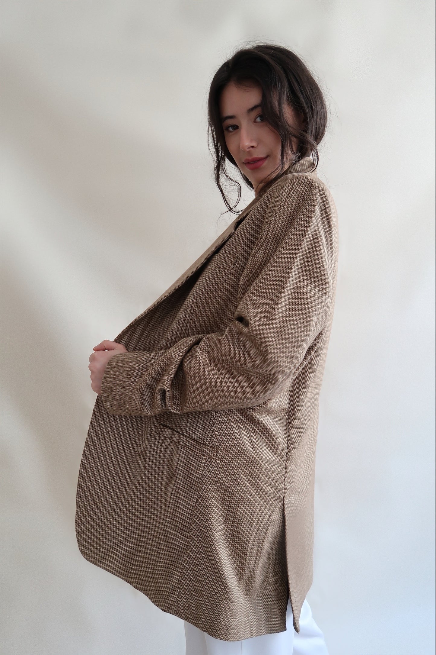 BLAZER OVERSIZE EN 100% LAINE - "CHEVRON"