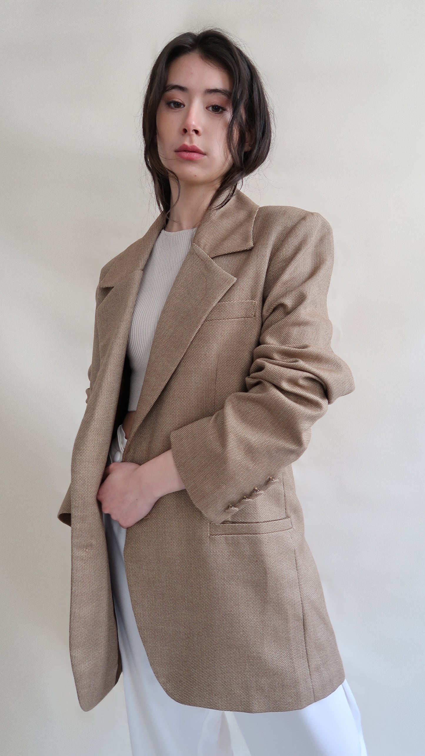 BLAZER OVERSIZE EN 100% LAINE - "CHEVRON"