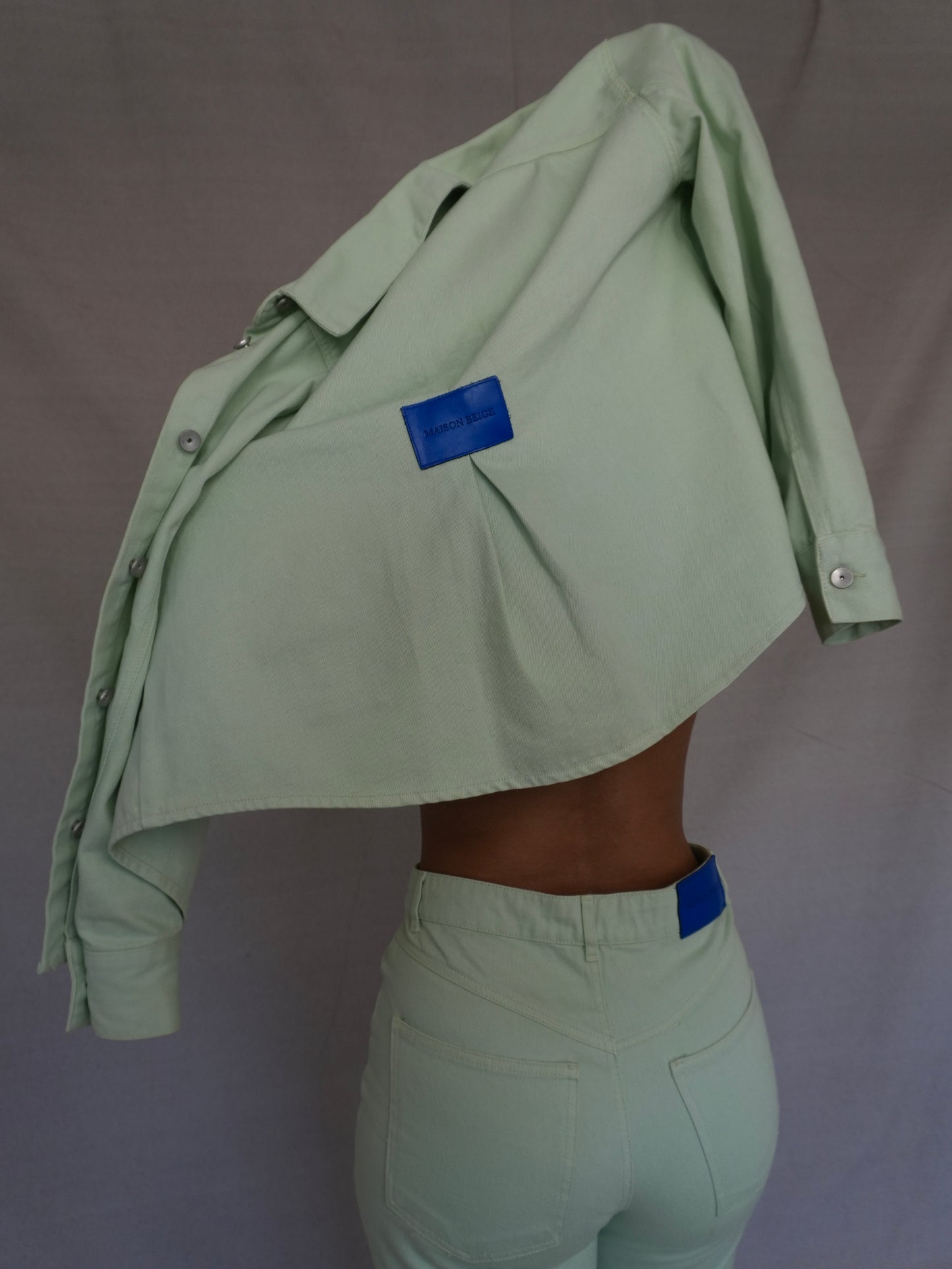 VESTE EN JEAN - VERT EAU