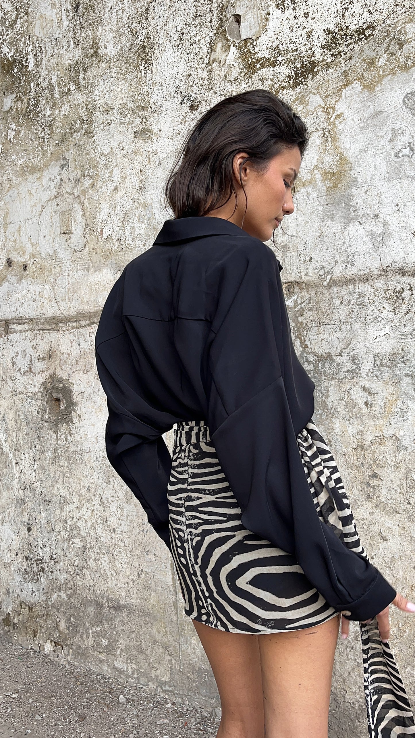 CHEMISE EN SOIE - "BLACK"