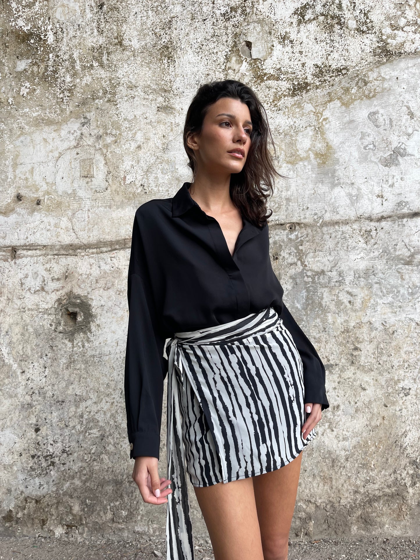 JUPE PORTEFEUILLE IMPRIMÉE - "WHITE ZEBRA"