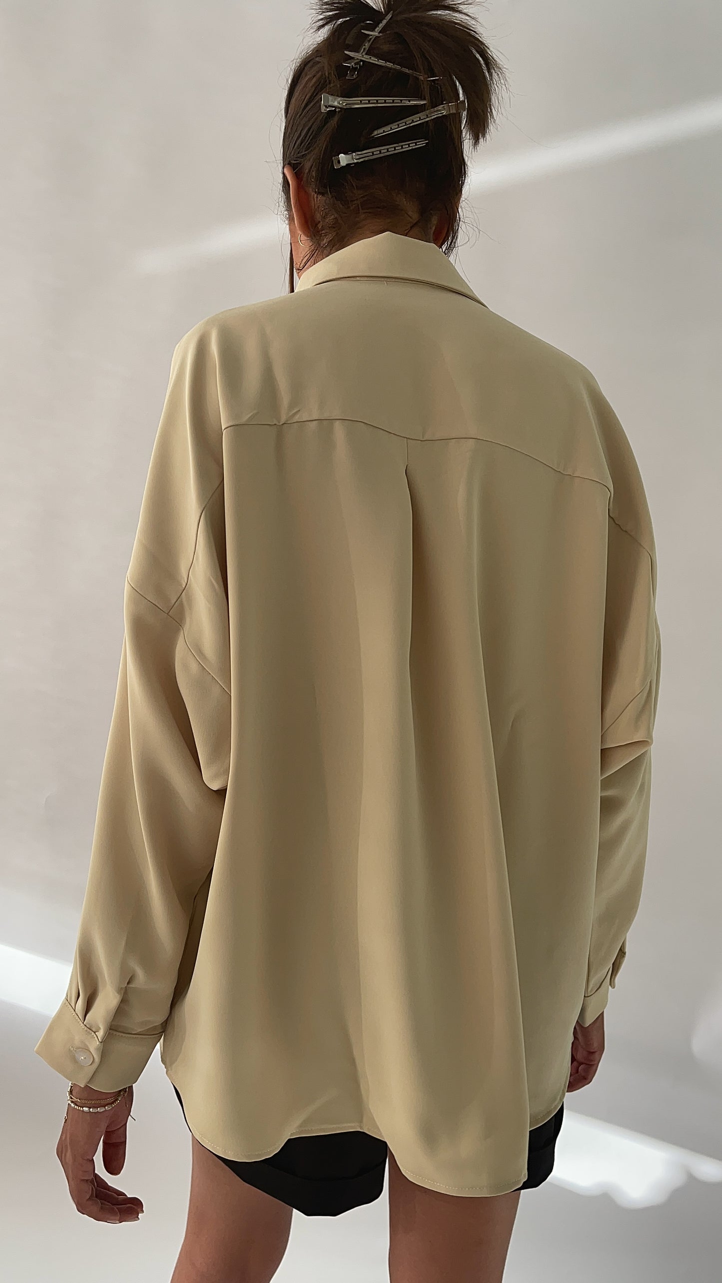 CHEMISE EN SOIE - "BUTTER MILK YELLOW"