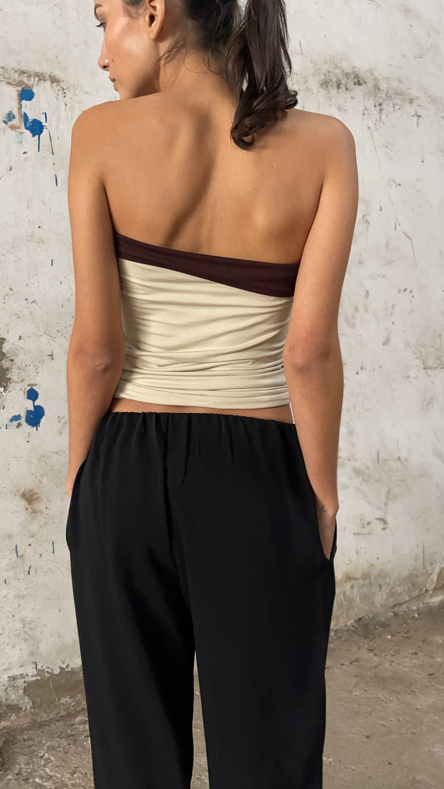 TOP TUBE REVERSIBLE - "BEIGE MARRON"