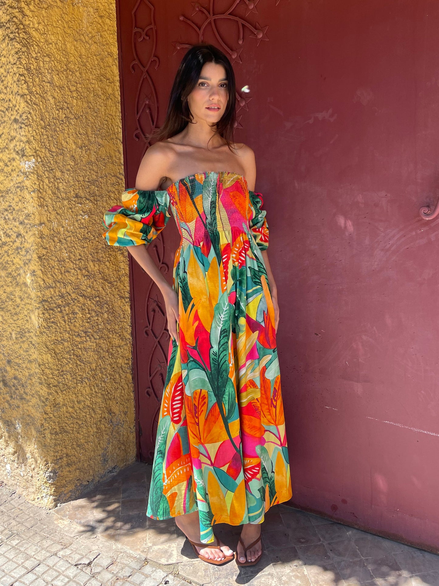Robe en lin manches détachables- CASABLANCA