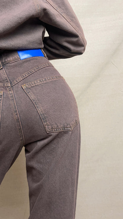 JEAN - PANTALON DENIM MARRON HOT COCO