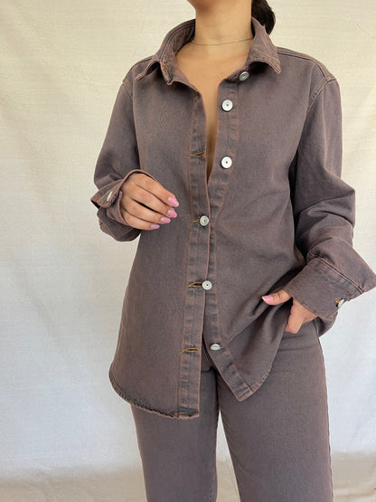 VESTE EN JEAN - MARRON HOT COCO