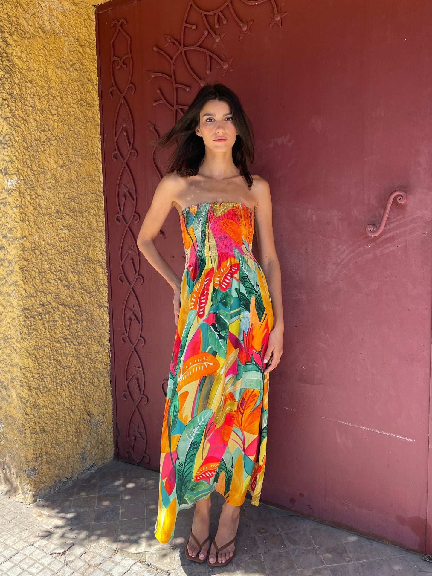 Robe en lin manches détachables- CASABLANCA