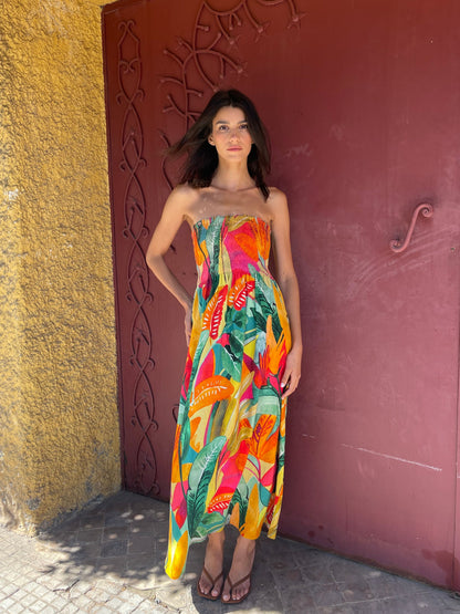 Robe en lin manches détachables- CASABLANCA