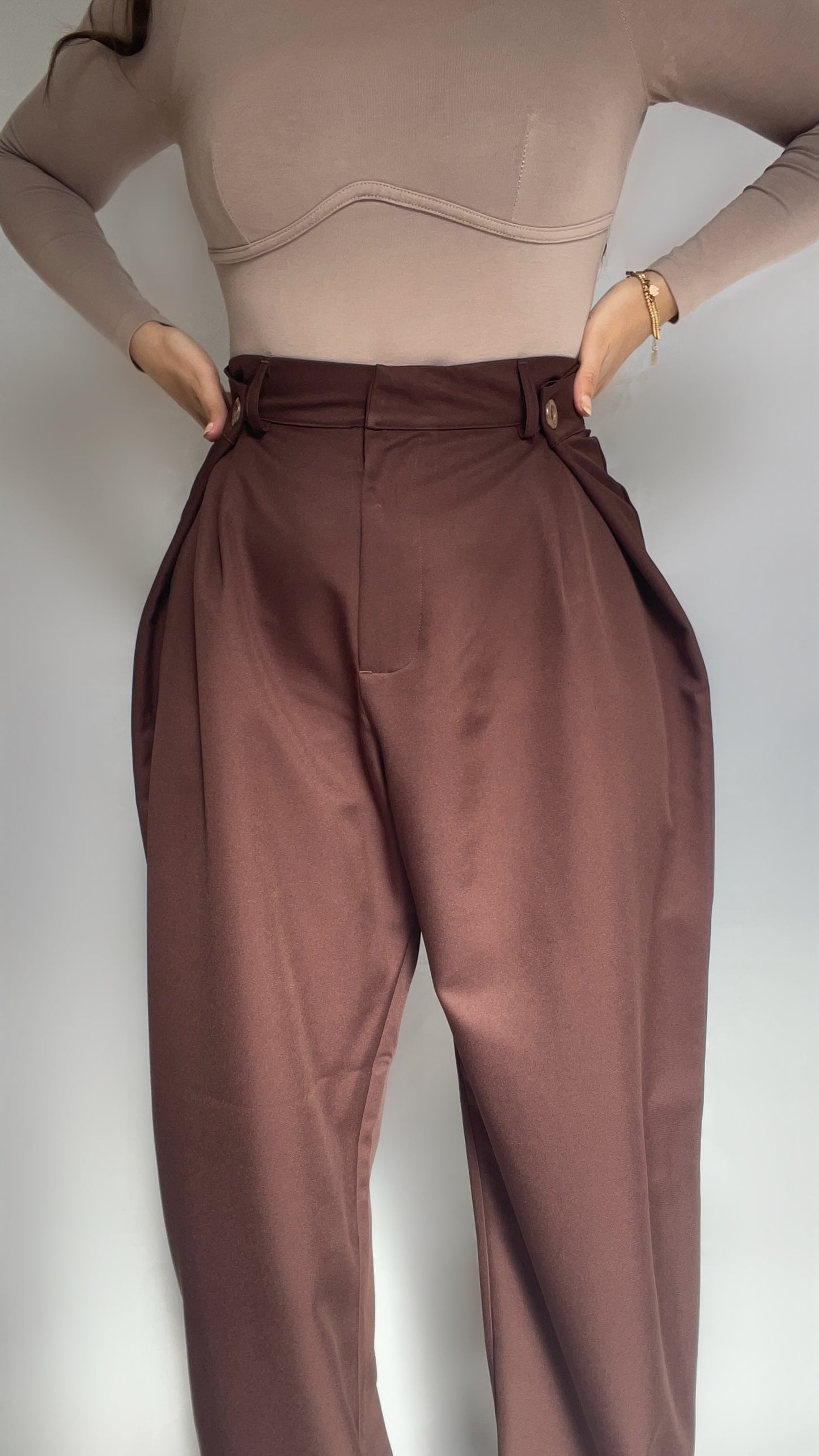 Pantalon ajustable - Marron Chocolat