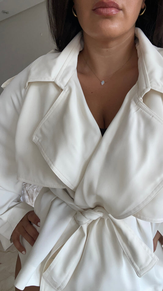 VESTE - MINI TRENCH BLANC - "LE JOE"