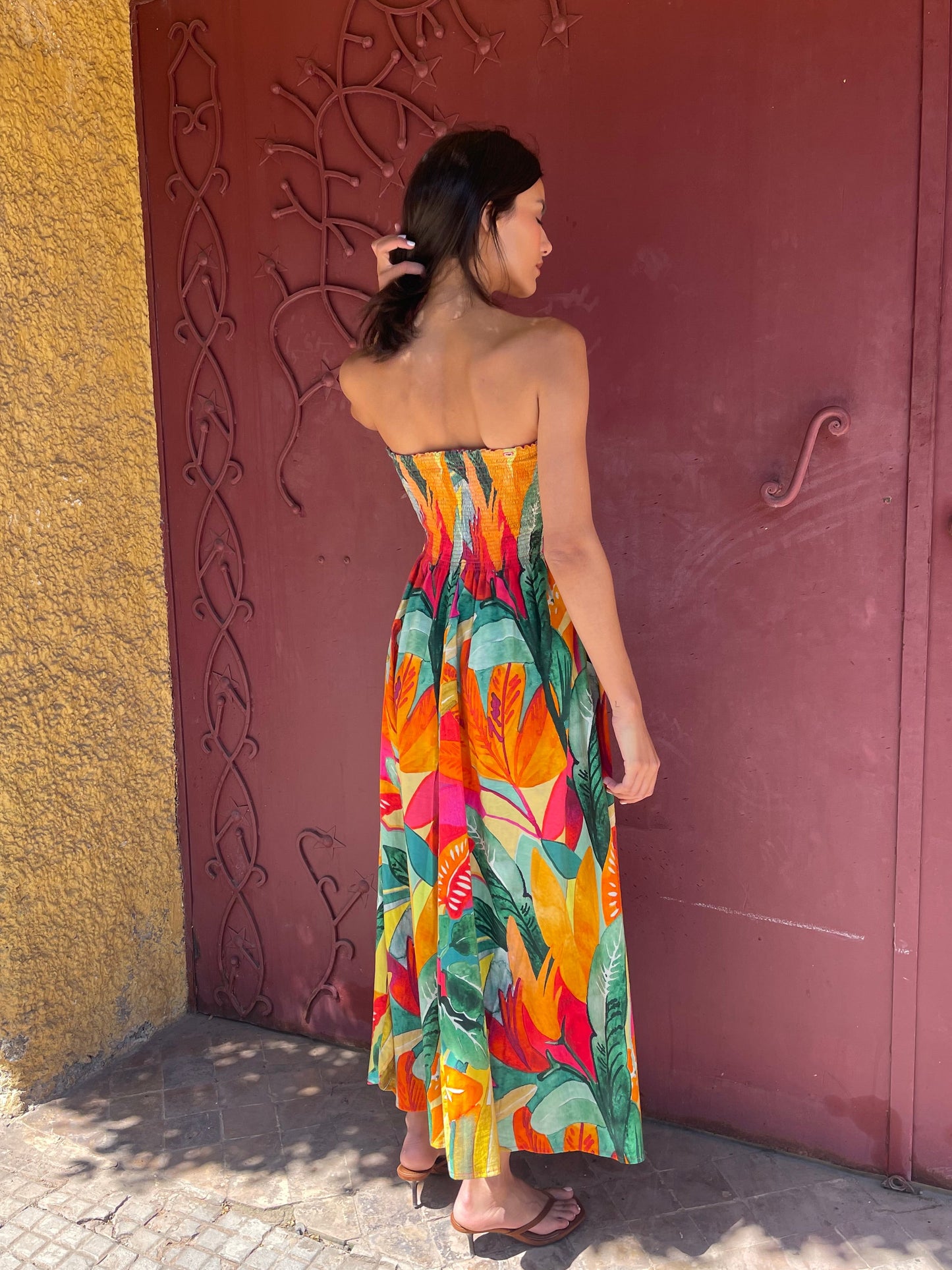 Robe en lin manches détachables- CASABLANCA