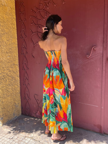 Robe en lin manches détachables- CASABLANCA