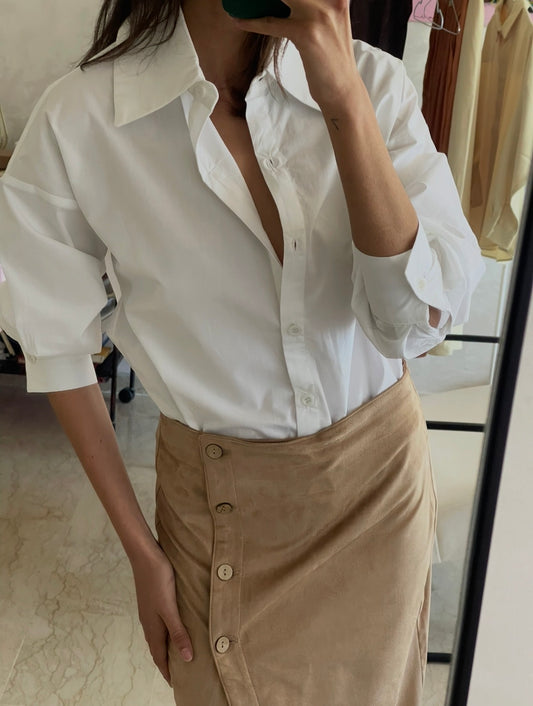 CHEMISE EN COTON - COL OVERSIZED