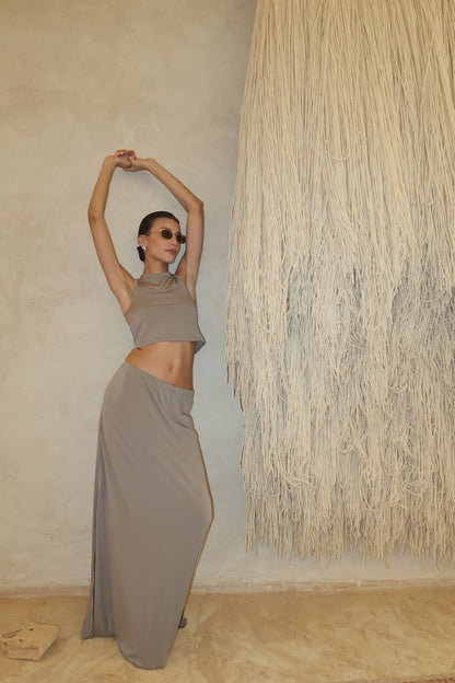 Set top et jupe - Taupe