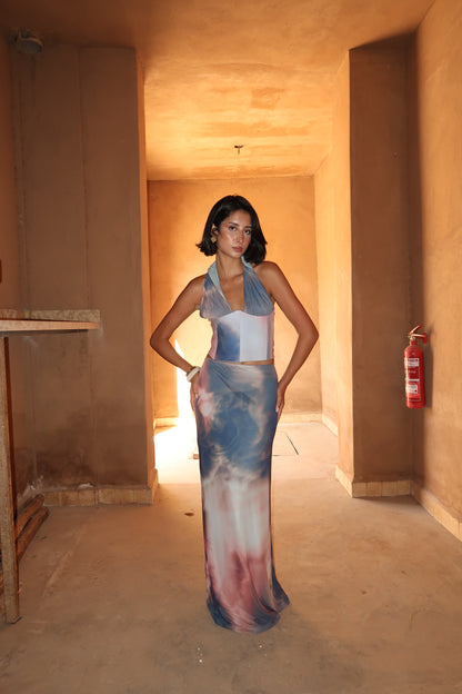 Corset fait main - Alba Blue
