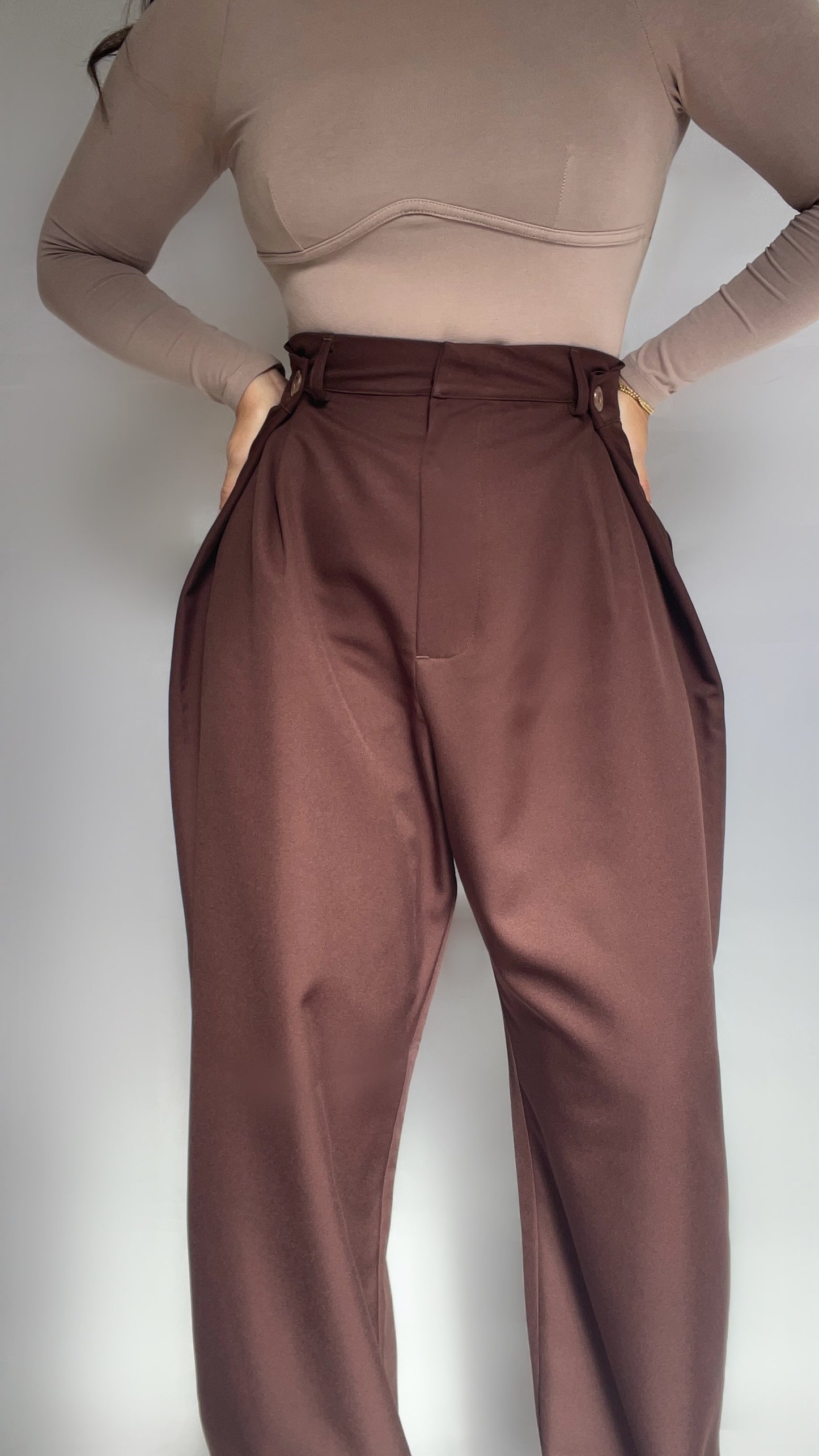 Pantalon ajustable - Marron Chocolat