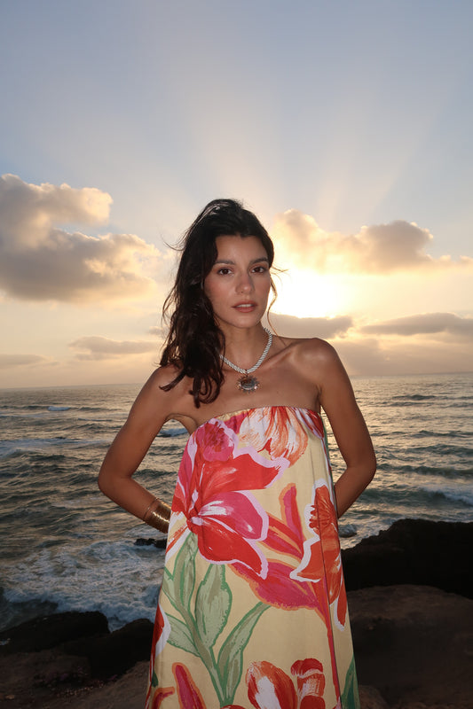 Robe bustier satinée - FLORA