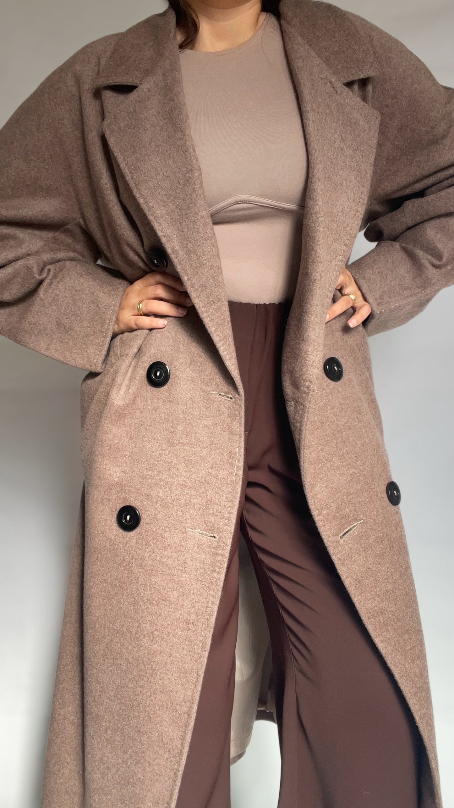 MANTEAU 100% PURE LAINE PREMIUM MARRON