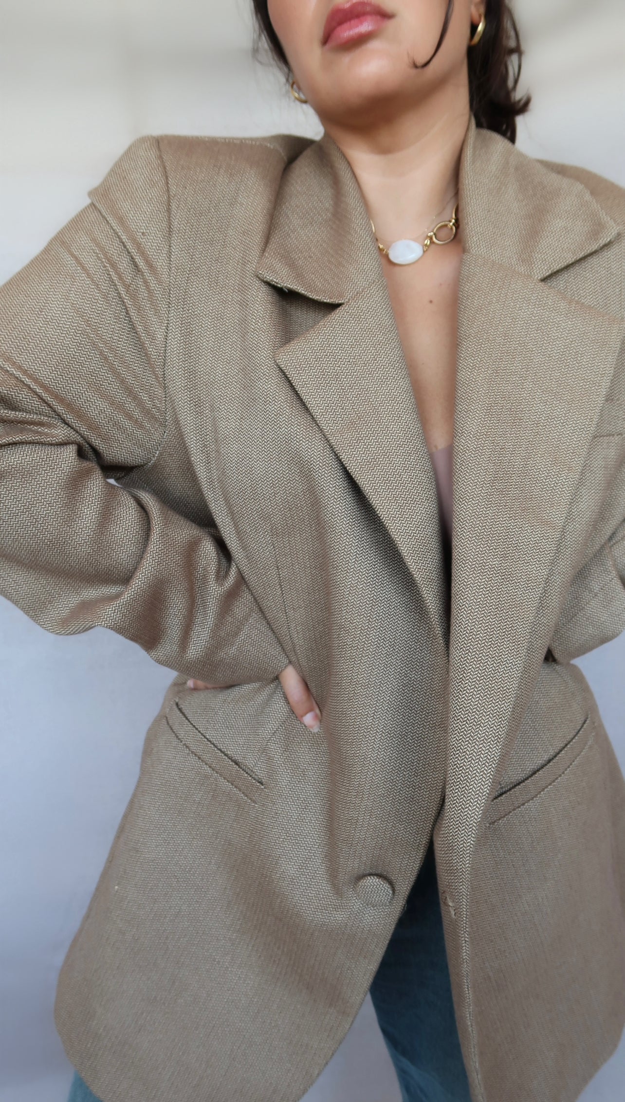 blazer oversize en 100% laine - "chevron"