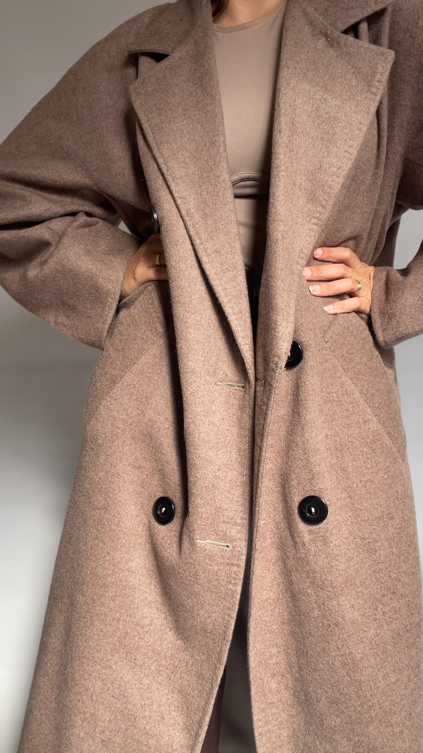 MANTEAU 100% PURE LAINE PREMIUM MARRON