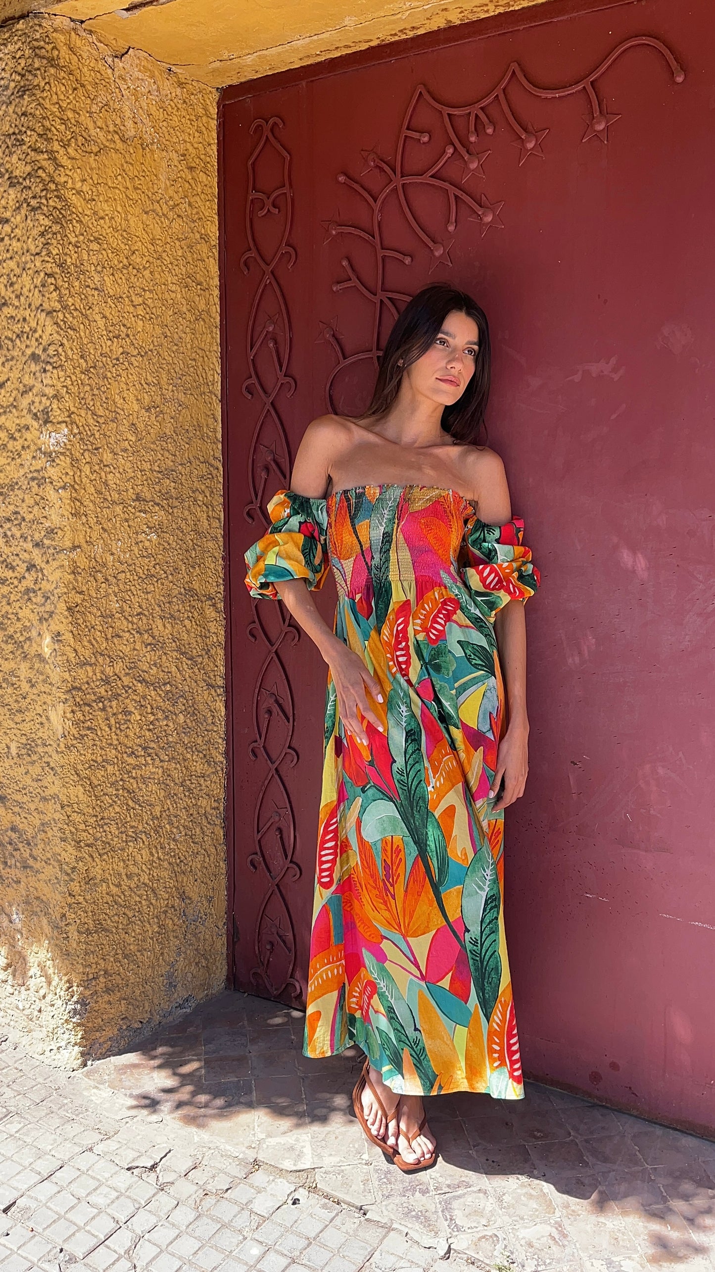 Robe en lin manches détachables- CASABLANCA