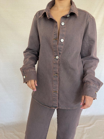 VESTE EN JEAN - MARRON HOT COCO