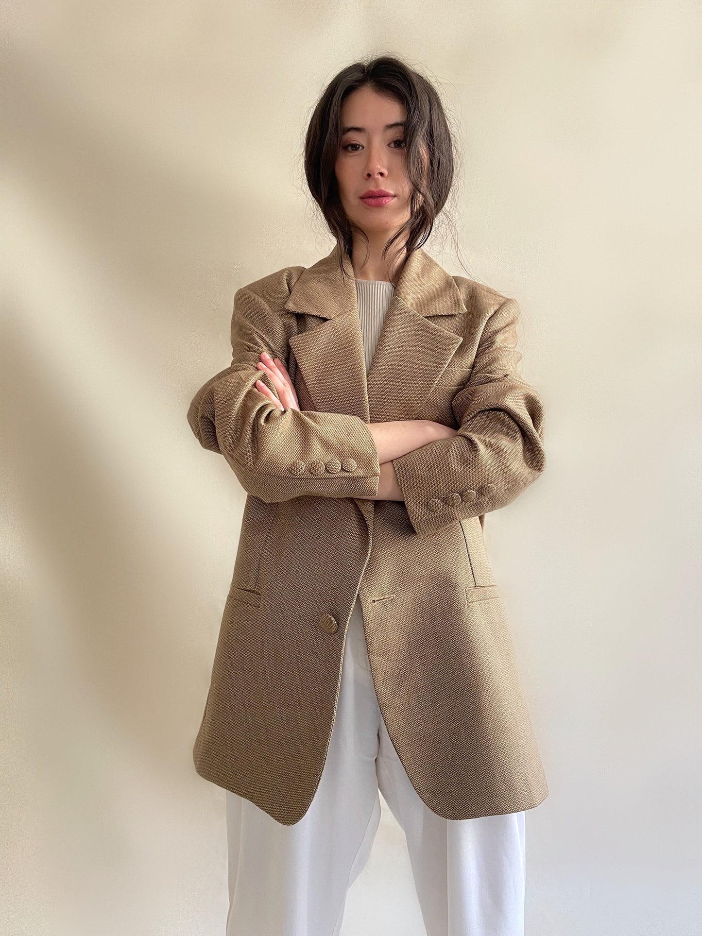 BLAZER OVERSIZE EN 100% LAINE - "CHEVRON"