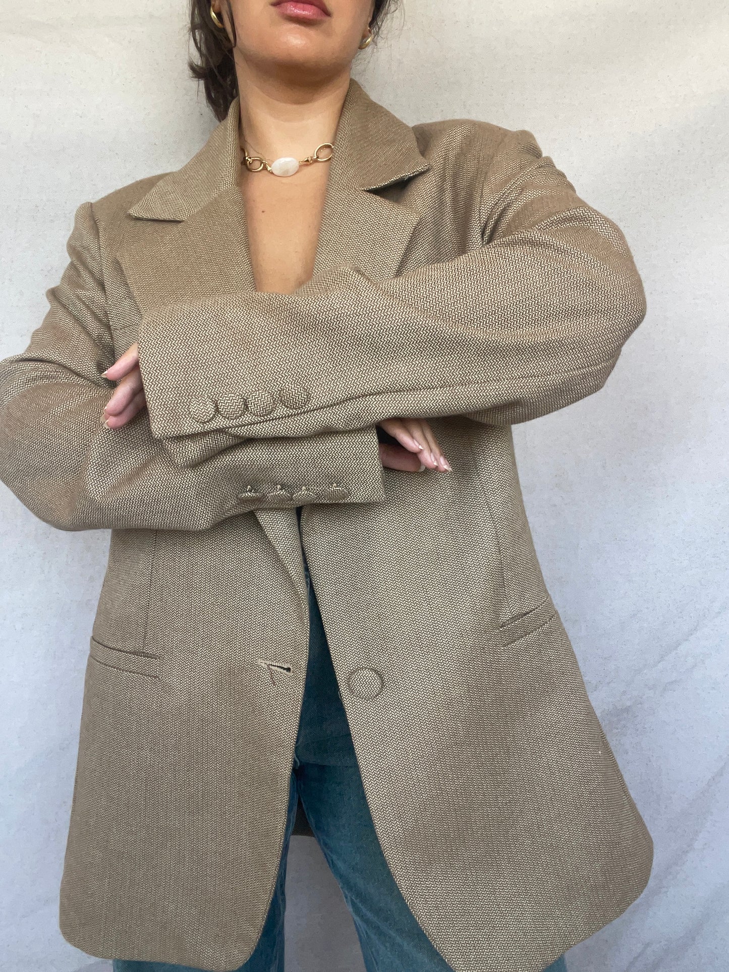 BLAZER OVERSIZE EN 100% LAINE - "CHEVRON"