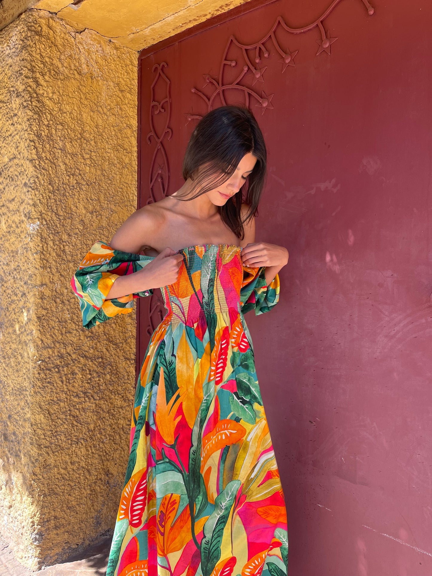 Robe en lin manches détachables- CASABLANCA