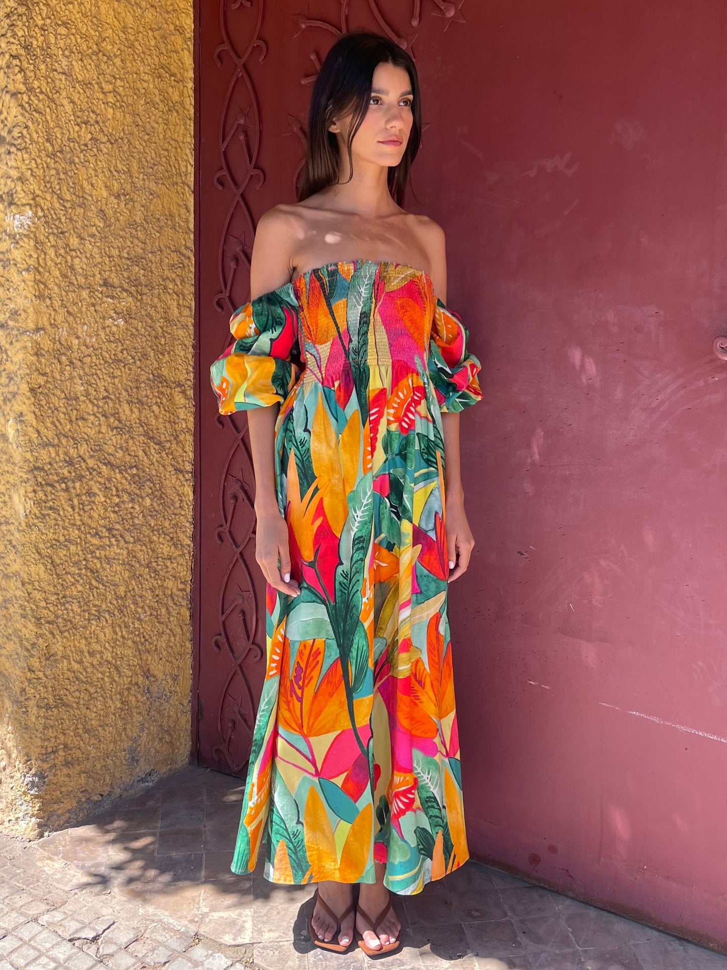 Robe en lin manches détachables- CASABLANCA