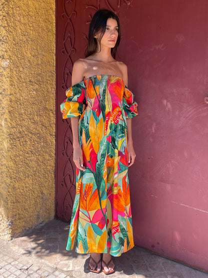 Robe en lin manches détachables- CASABLANCA