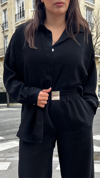 CHEMISE EN SOIE - "BLACK"