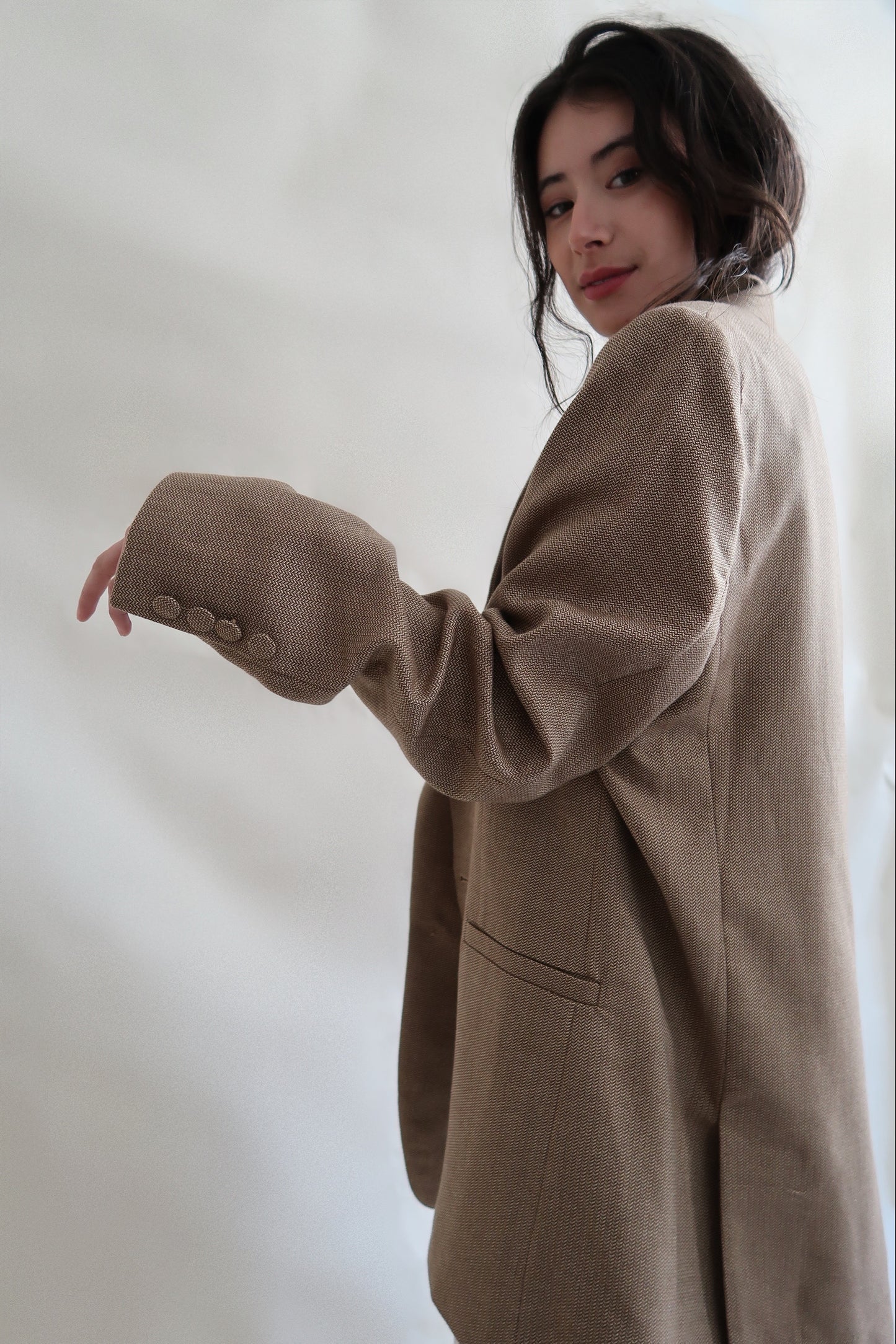 BLAZER OVERSIZE EN 100% LAINE - "CHEVRON"