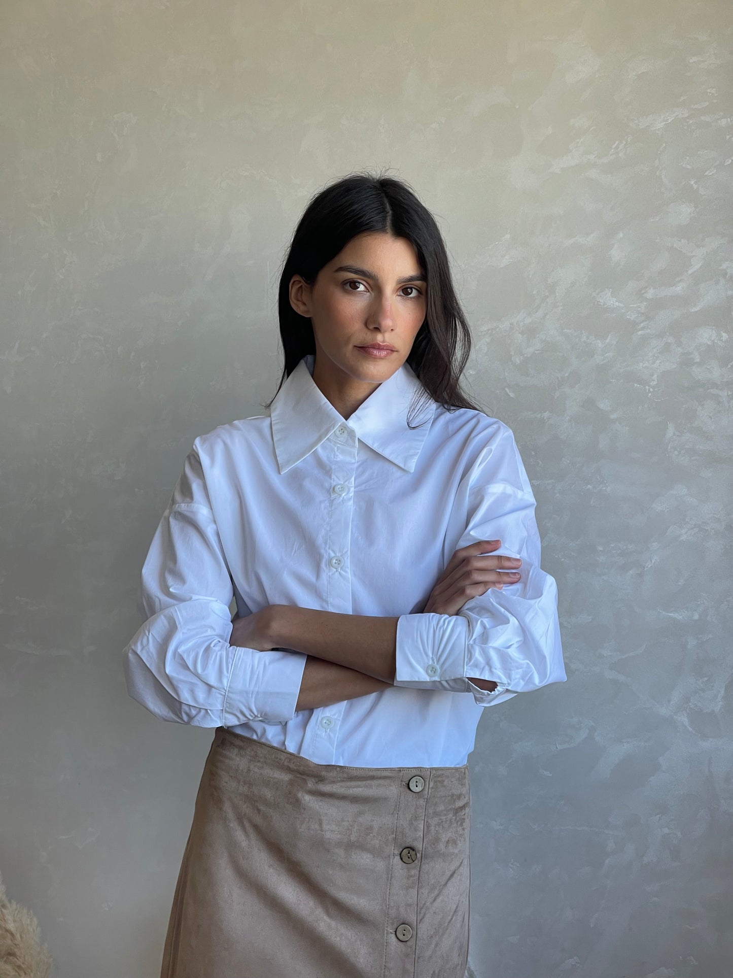 CHEMISE EN COTON - COL OVERSIZED