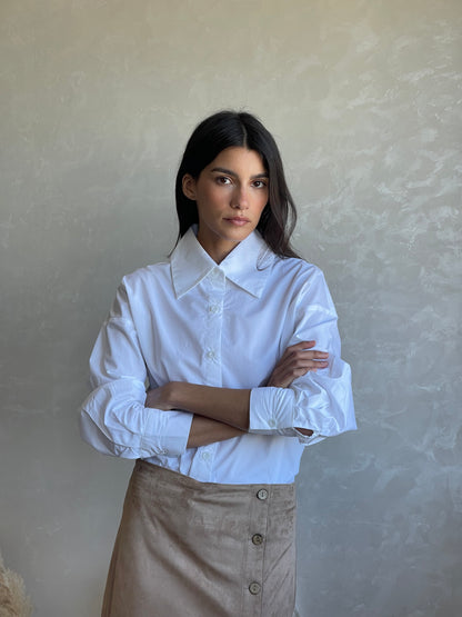 CHEMISE EN COTON - COL OVERSIZED