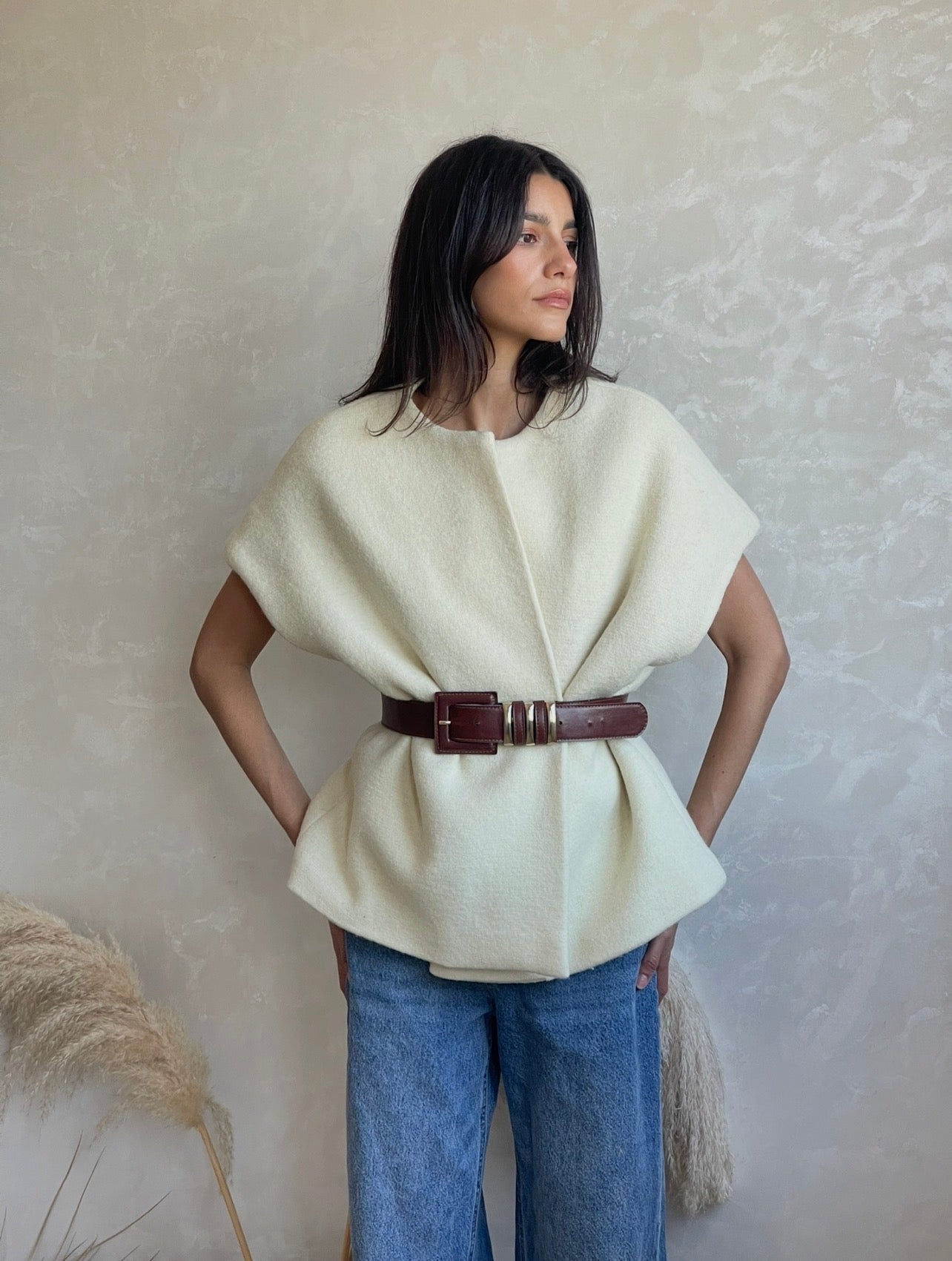 GILET EN LAINE - "ÉCRU"