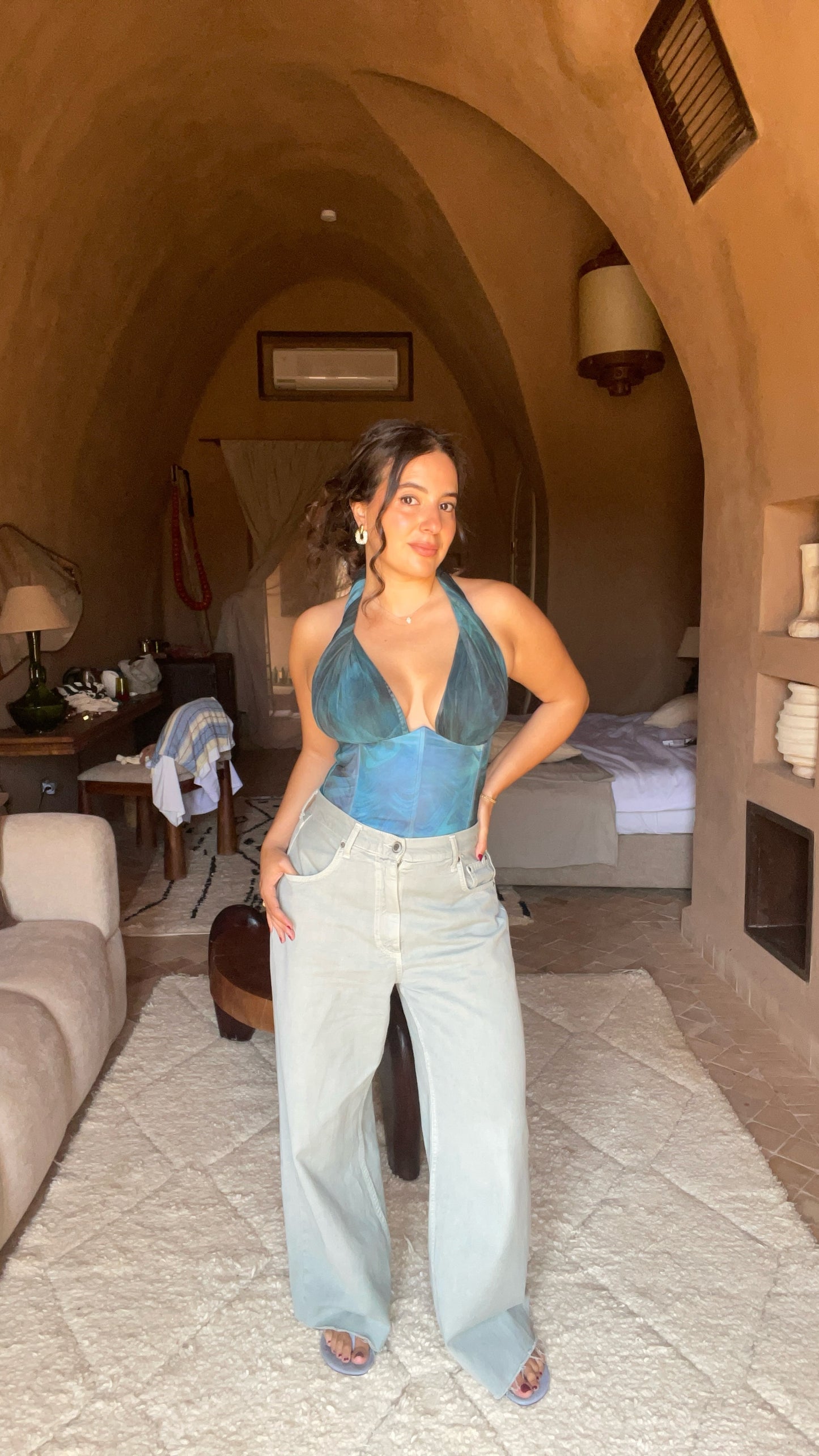 Corset fait main - Vesper Blue