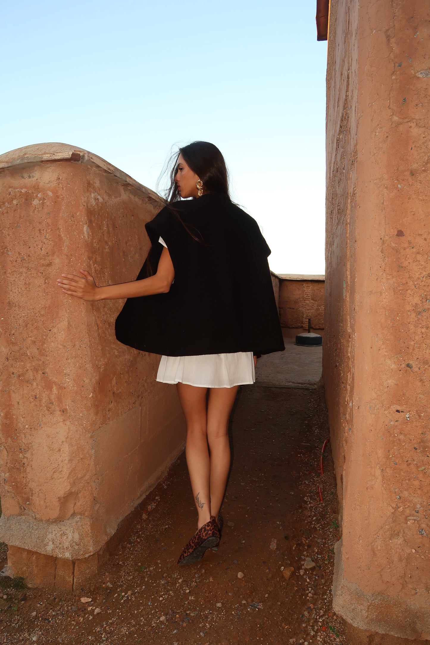 GILET EN LAINE - "MARRON PRESQUE NOIR"