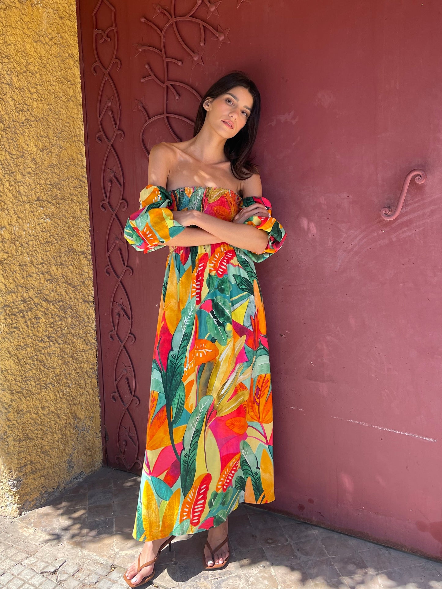 Robe en lin manches détachables- CASABLANCA