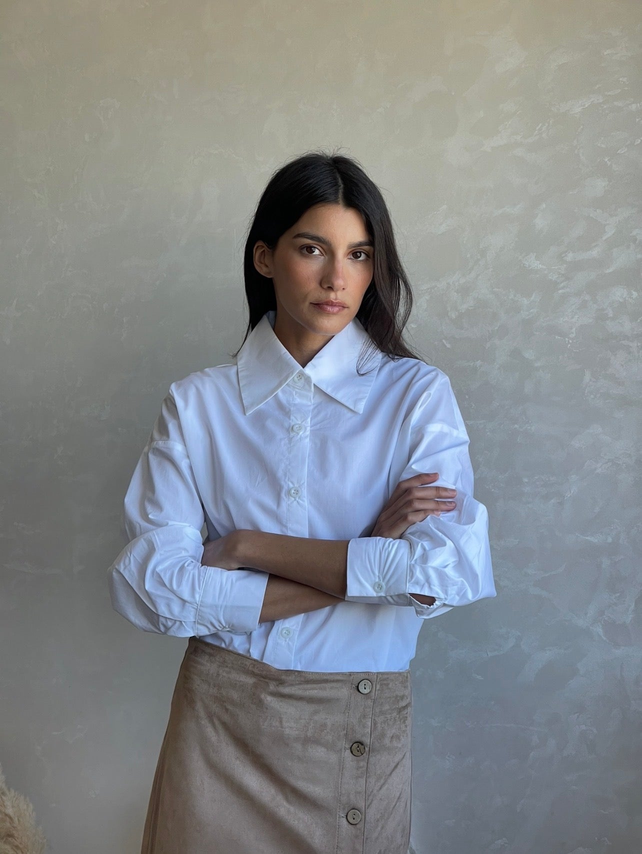 CHEMISE EN COTON - COL OVERSIZED