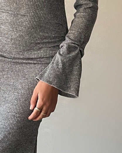 ROBE EN MAILLE GRISE - "HOURGLASS"