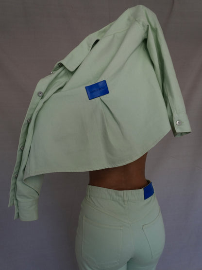 VESTE EN JEAN - VERT EAU