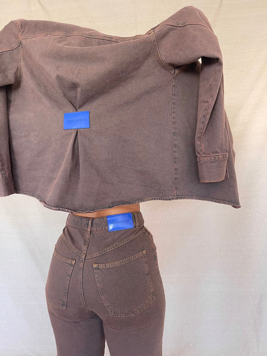 VESTE EN JEAN - MARRON HOT COCO