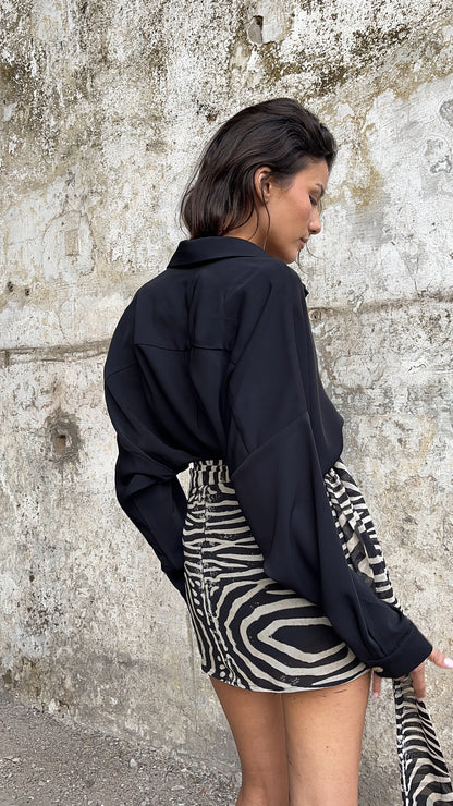 CHEMISE EN SOIE - "BLACK"