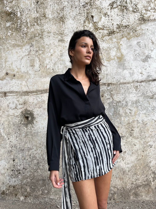 JUPE PORTEFEUILLE IMPRIMÉE - "WHITE ZEBRA"